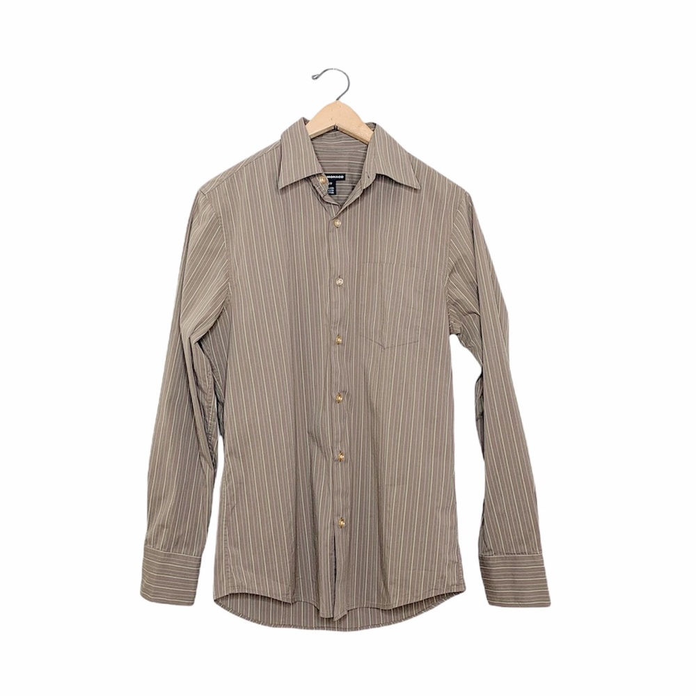 Club Monaco Men's Taupe Colorful Stripe Button Down Shirt XS - Picture 1 of 9
